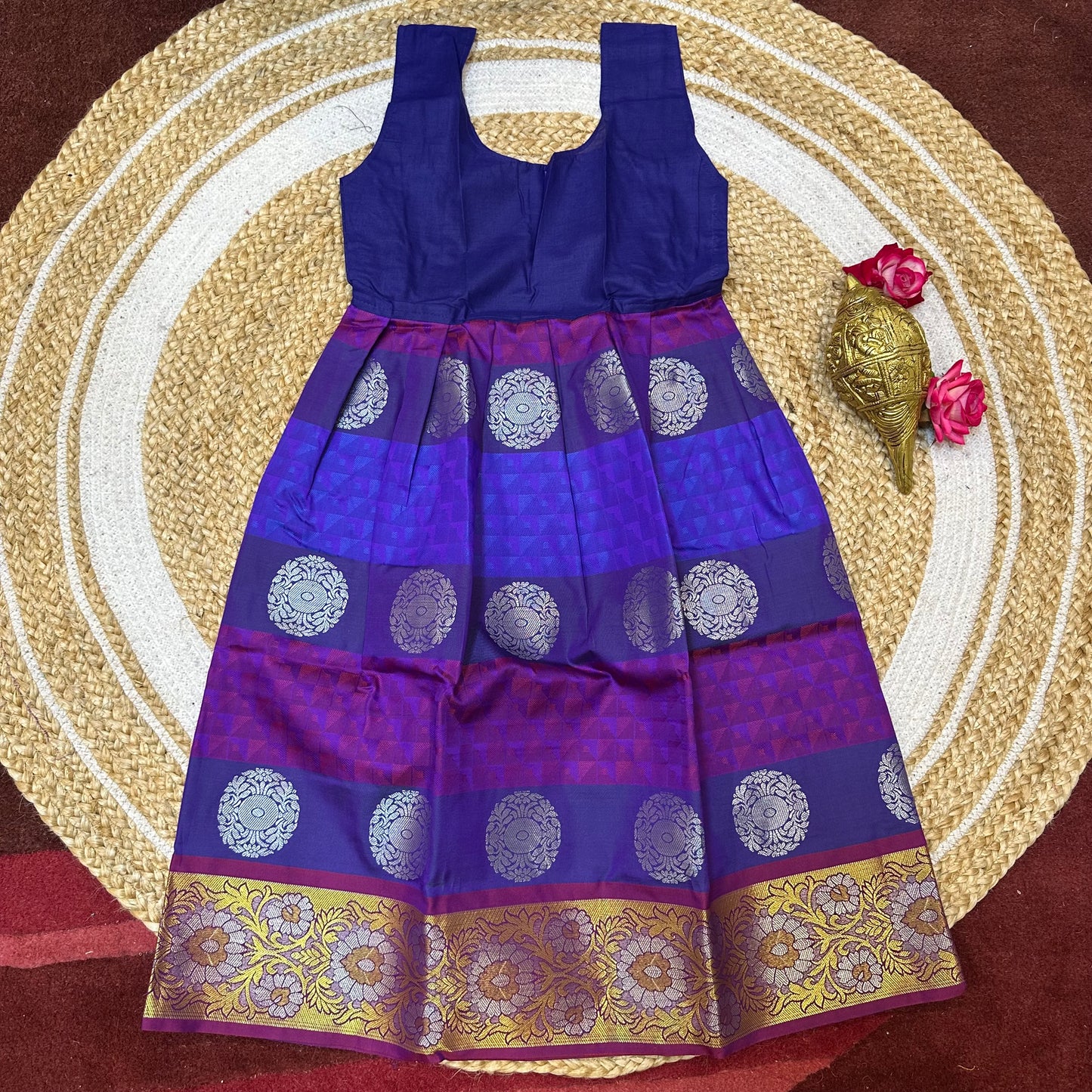 26” Size 5 Indian Lehenga Pattu Pavadai Sattai Skirt Top G35