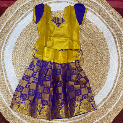 36” Size 9 Indian Lehenga Pattu Pavadai Sattai Skirt Top G14