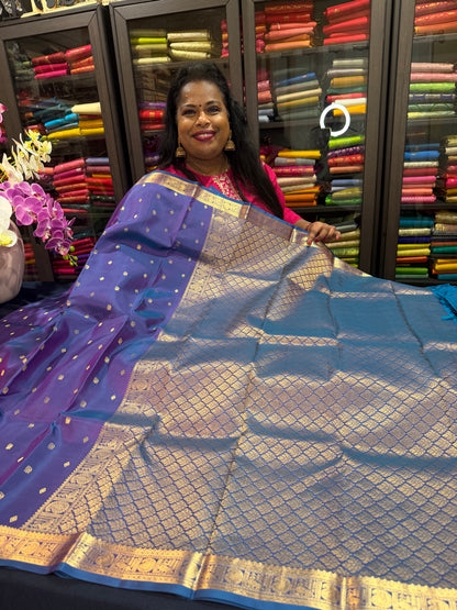 Bridal Blue Kanchipuram Pure Silk Saree Kanjivaram Sari SPK463