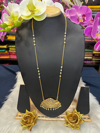 Impon Indian Necklace White Conch Sanku Pathakkam Haram N25