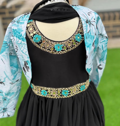 38” M Size 8 Indowestern Anarkali Georgette Gown Jacket Dress SS10