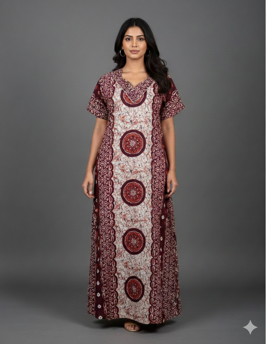 Free size Indian Cotton Nighty Nightgown NI1