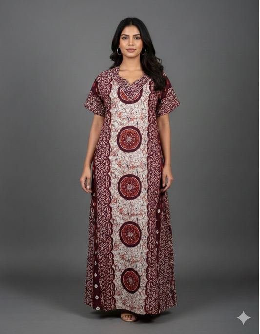 Free size Indian Cotton Nighty Nightgown NI1