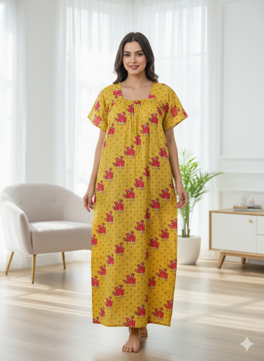 Free size Indian Cotton Nighty Nightgown NI3