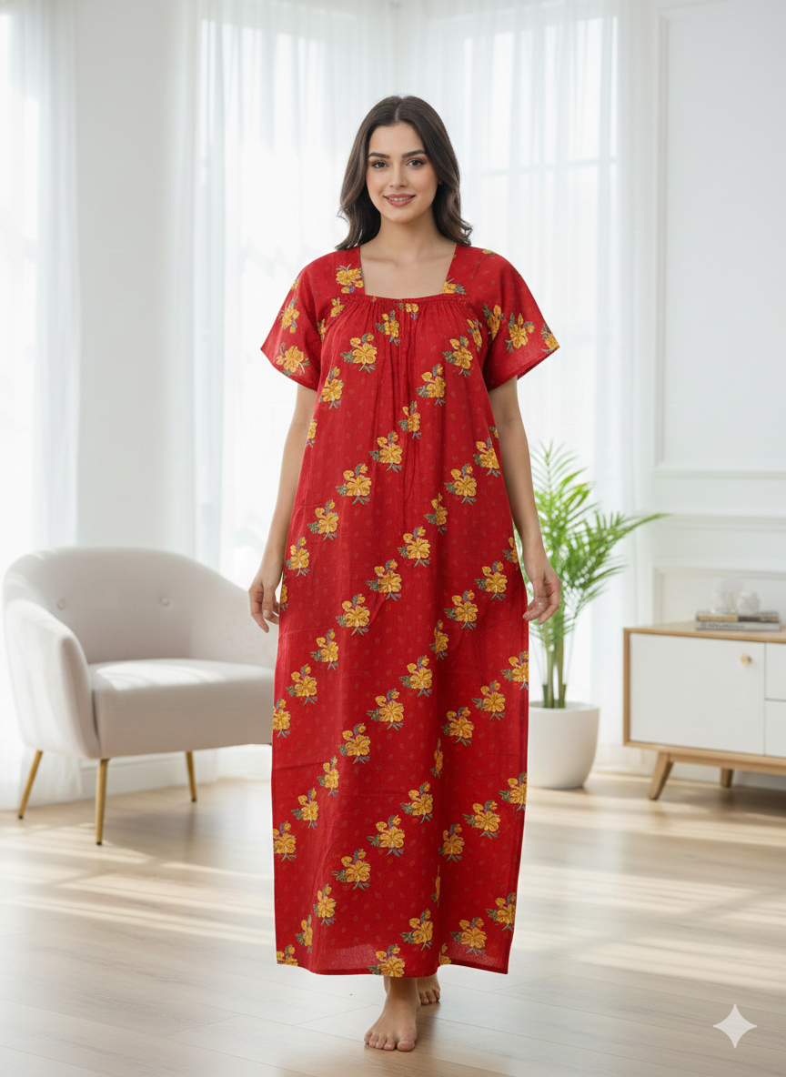 Free size Indian Cotton Nighty Nightgown NI2