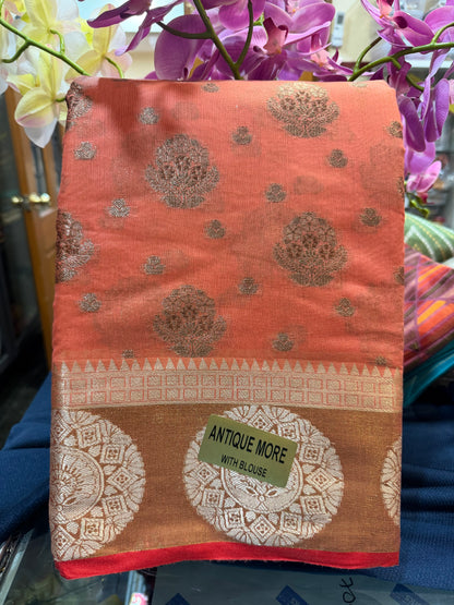 Silk Cotton Sari Indian Fancy Casual wear Saree SAR4