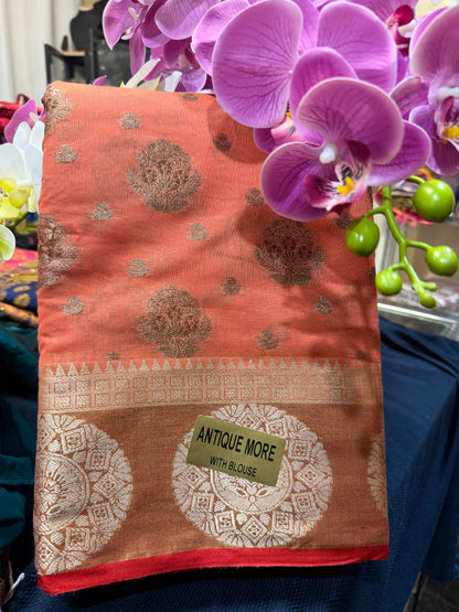 Silk Cotton Sari Indian Fancy Casual wear Saree SAR4