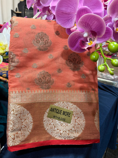Silk Cotton Sari Indian Fancy Casual wear Saree SAR4