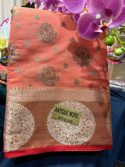 Silk Cotton Sari Indian Fancy Casual wear Saree SAR4