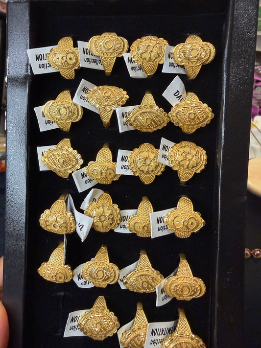 Gold colour Indian ladies Fancy Rings V2