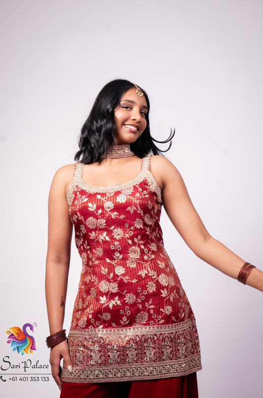 Pink Indian Pakistani Outfit Salwar Kameez Sharara Suit EID C1