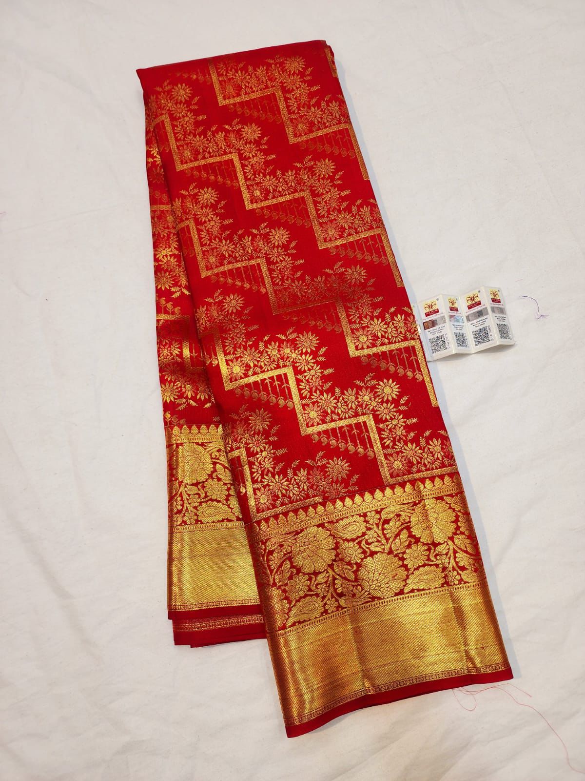 Red Kanchipuram Pure Silk Saree | SPK004