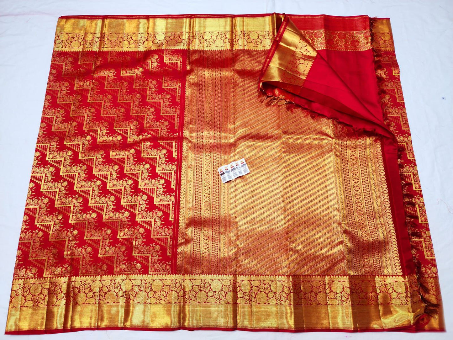Red Kanchipuram Pure Silk Saree | SPK004