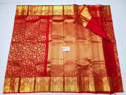 Red Kanchipuram Pure Silk Saree | SPK005