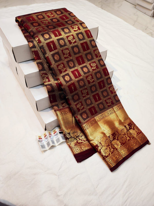 Kanjivaram Bridal Saree Maroon Colour | SPK007