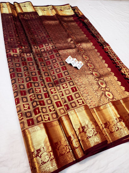 Kanjivaram Bridal Saree Maroon Colour | SPK007
