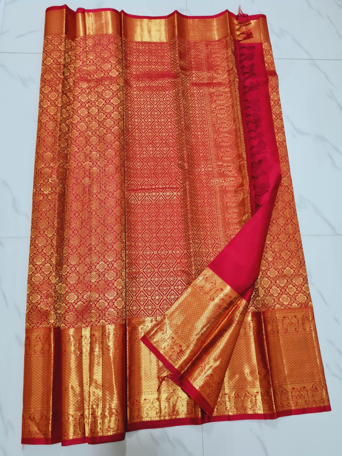 Bridal Red Pure Silk Sari | SPK010