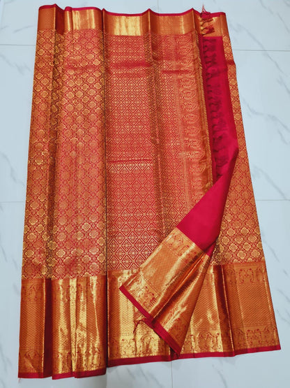 Bridal Red Pure Silk Sari | SPK010