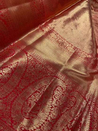 Bridal Kanchipuram Floral Tissue Sari | SPK013