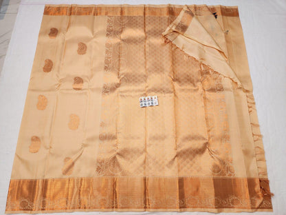 Bridal Kanchipuram Creme Saree with Copper Jari | SPK008