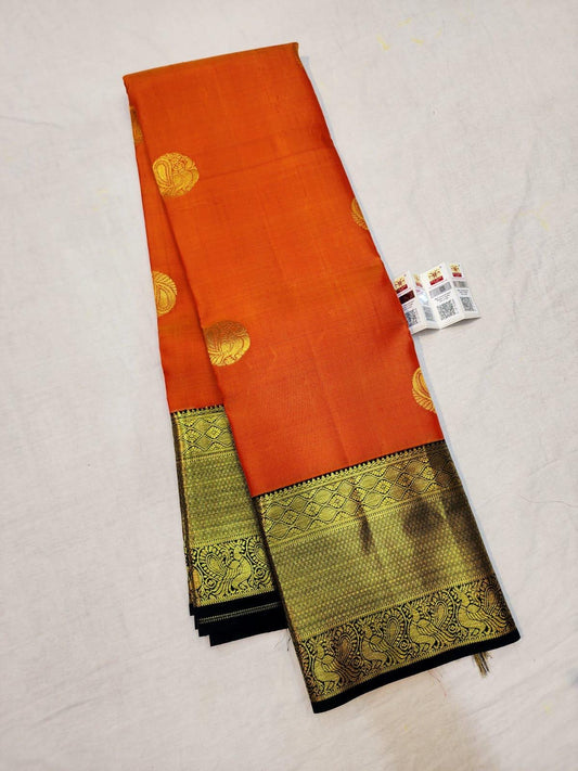 1g Gold - Handloom Korvai Orange & Deep Green | SPK020