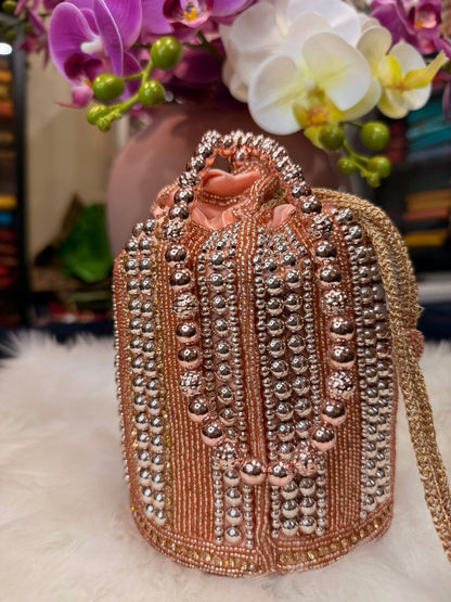 Rose Gold Handmade Clutch /Potli Bag | SPP001