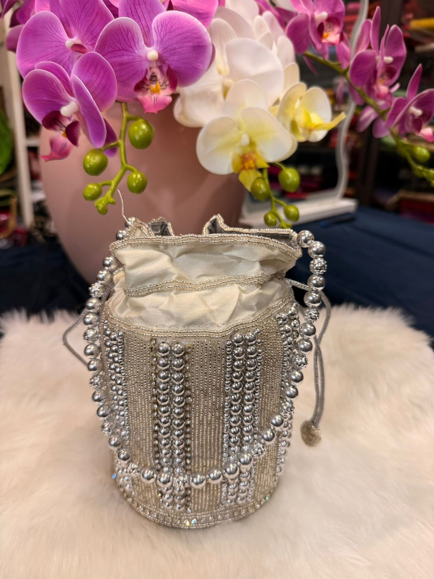 Silver Handmade Clutch /Potli Bag | SPP002