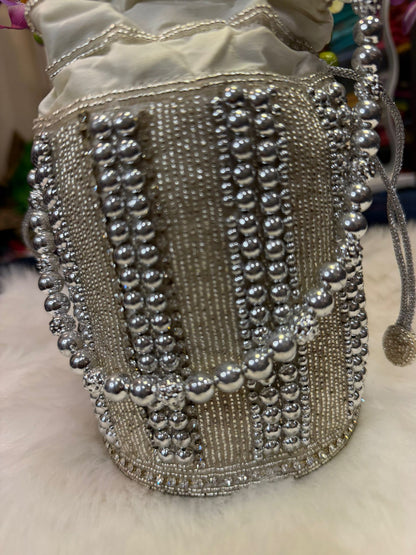 Silver Handmade Clutch /Potli Bag | SPP002