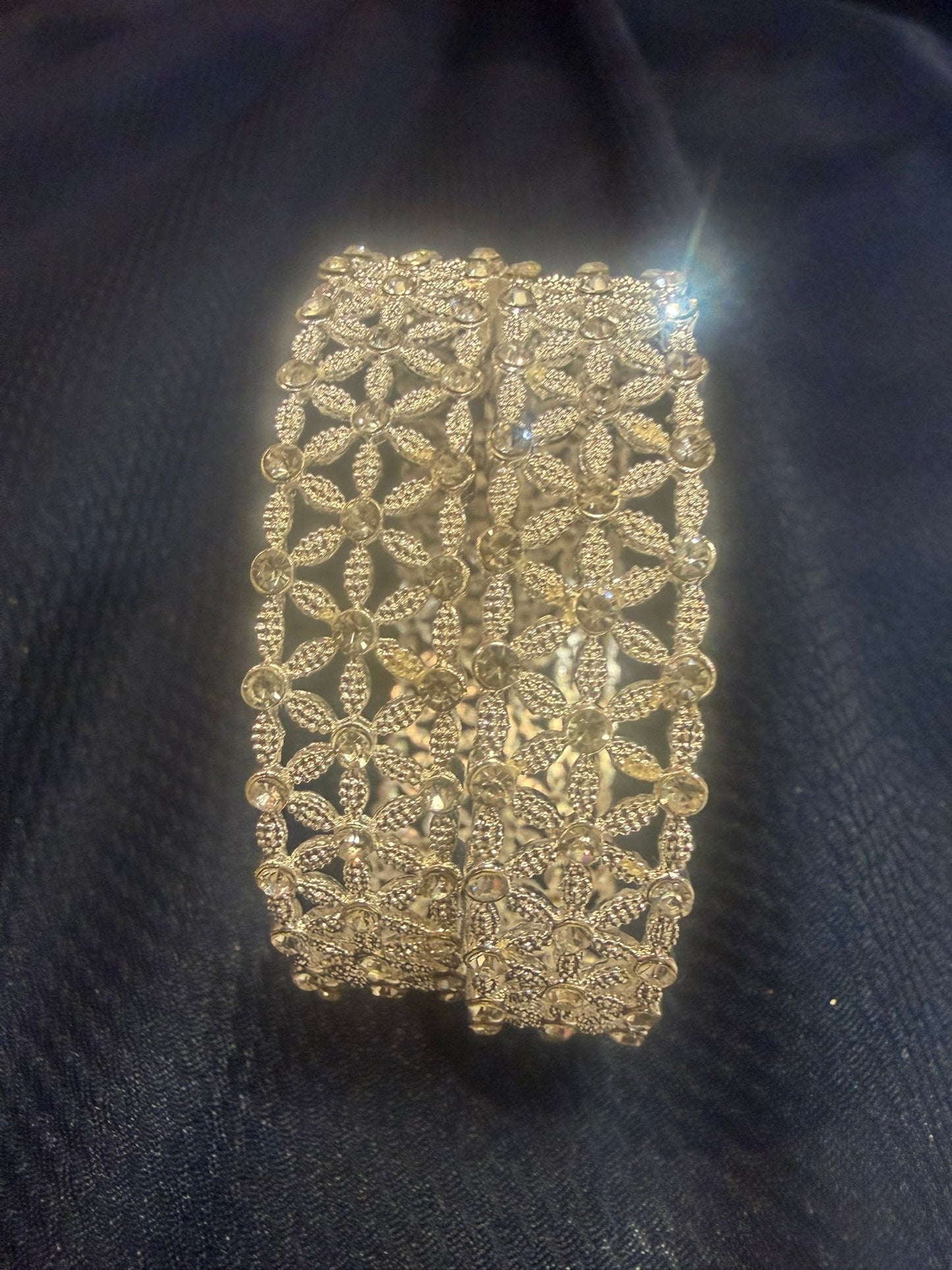 Silver Colour Bangles with Stones | B003