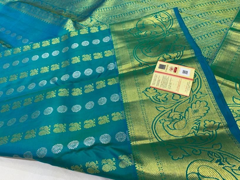 Kanchipuram Pure Silk Saree with Gold & Silver Zari | SPK070