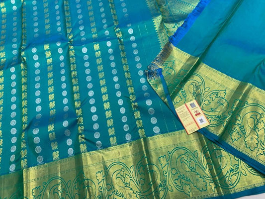 Kanchipuram Pure Silk Saree with Gold & Silver Zari | SPK070