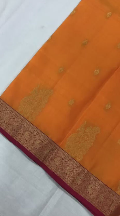 Kanchipuram Pure Silk Saree Bridal Indian Kanjivaram Sari SPK340