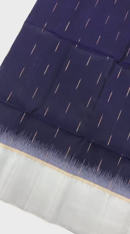 Pattu Soft Silk Indian Saree Pure Silk Sari Blue Grey SS54