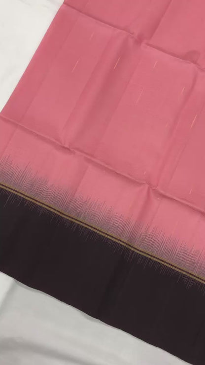 Kanchipuram Pattu Soft Silk Indian Saree Pure Silk Sari Peach SS34