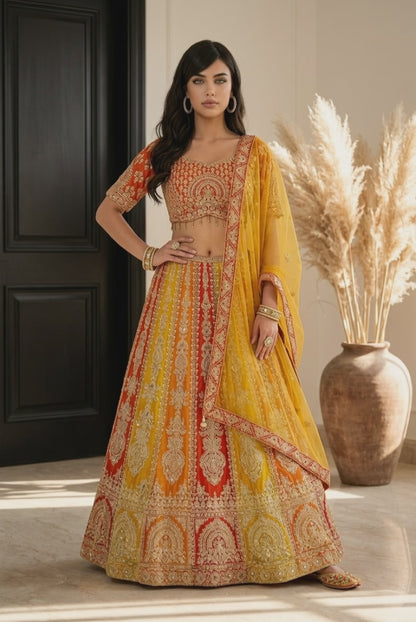 Medium 38” Indian Grand Georgette Lehenga Lehnga L7