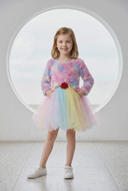 18” Size 1 Indian Party Dress Frock Tutus Rainbow Gown G90
