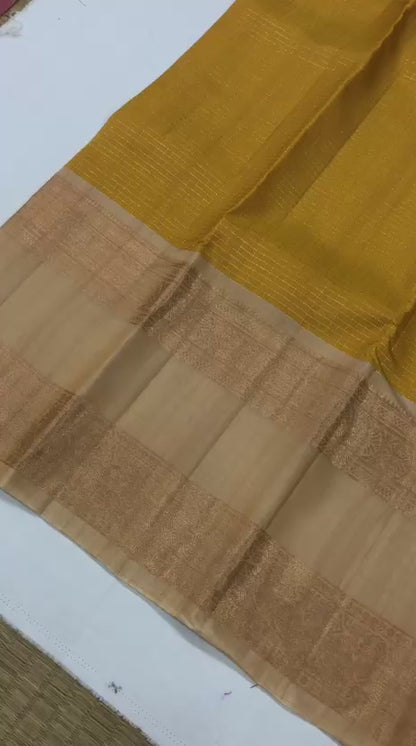 50/50 Blend Mix Kanchipuram Silk Saree Bridal Indian Kanjivaram Sari SPK352