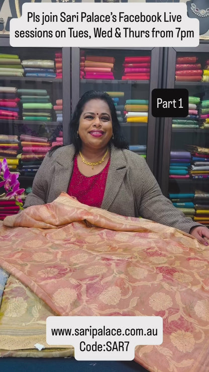 Sari Indian Fancy Casual wear Peach Saree  SAR7