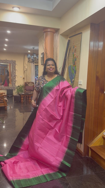 Kanchipuram Pattu Soft Silk Saree Pure Silk Bridal Sari Pink | SS8