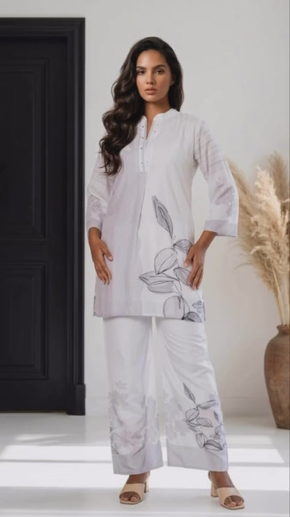 White Indian coord set Outfit Salwar Kameez Suit Z8