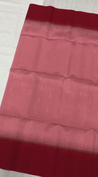 Pattu Soft Silk Indian Saree Pure Silk Sari Pink Red SS48