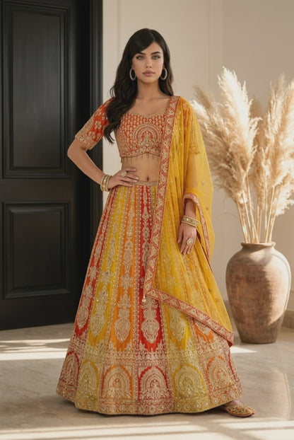 Medium 38” Indian Grand Georgette Lehenga Lehnga L7