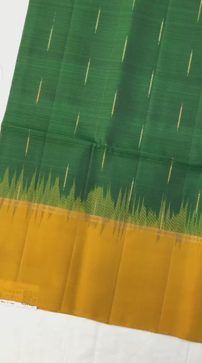 Pattu Soft Silk Indian Saree Pure Silk Sari Green Yellow SS55