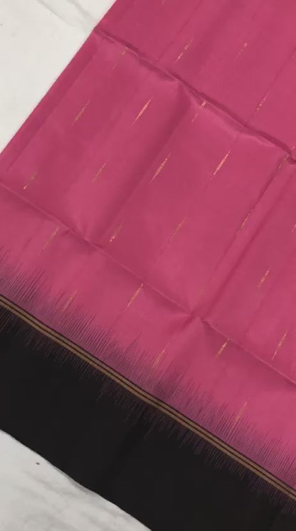 Pattu Soft Silk Indian Saree Pure Silk Sari Pink Brown SS47