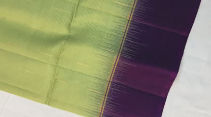 Pattu Soft Silk Indian Saree Pure Silk Sari Sage Green Purple SS43