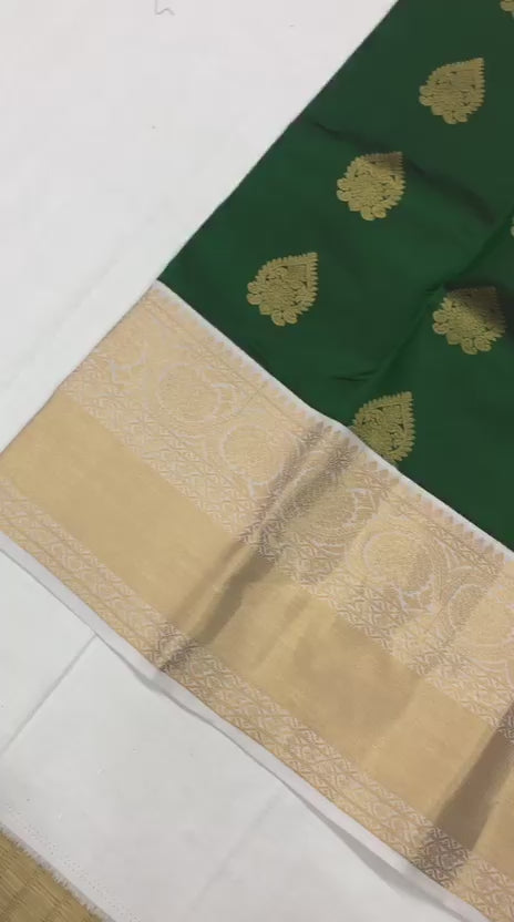 Kanchipuram Pure Silk Saree Bridal Indian Kanjivaram Sari SPK307
