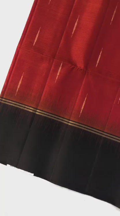 Pattu Soft Silk Indian Saree Pure Silk Sari Red Brown SS46