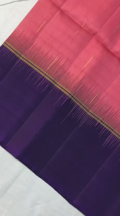 Pattu Soft Silk Indian Saree Pure Silk Sari Dark Peach SS37