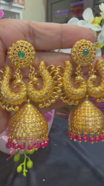 Multi Jumka Jhumka Indian Brass Earrings Jimikki Kammal Indian Jewellery E26