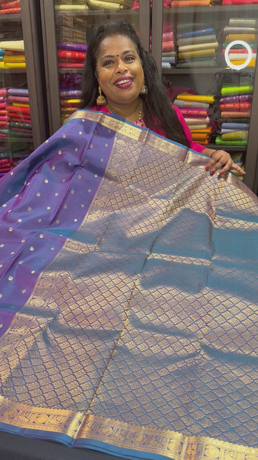 Bridal Blue Kanchipuram Pure Silk Saree Kanjivaram Sari SPK463